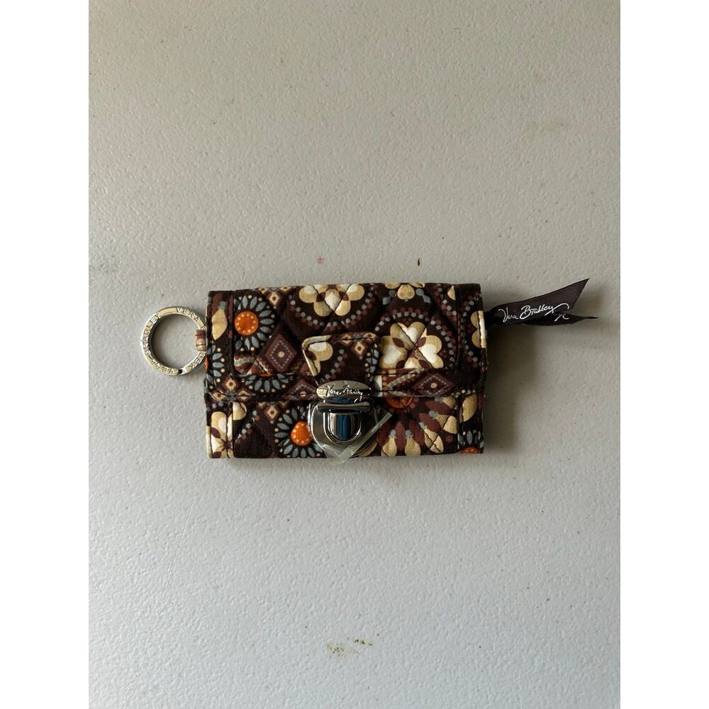 NWOT Vera Bradley Canyon Floral Paisley Quick Swipe Keychain Card ID Wallet